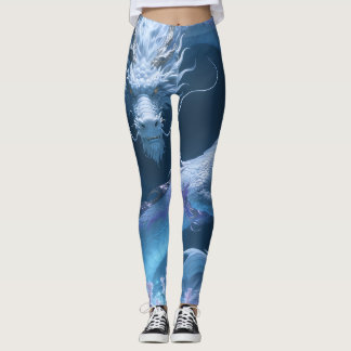 Chinese Water Dragon Art Fantasy Design With Coral Leggings