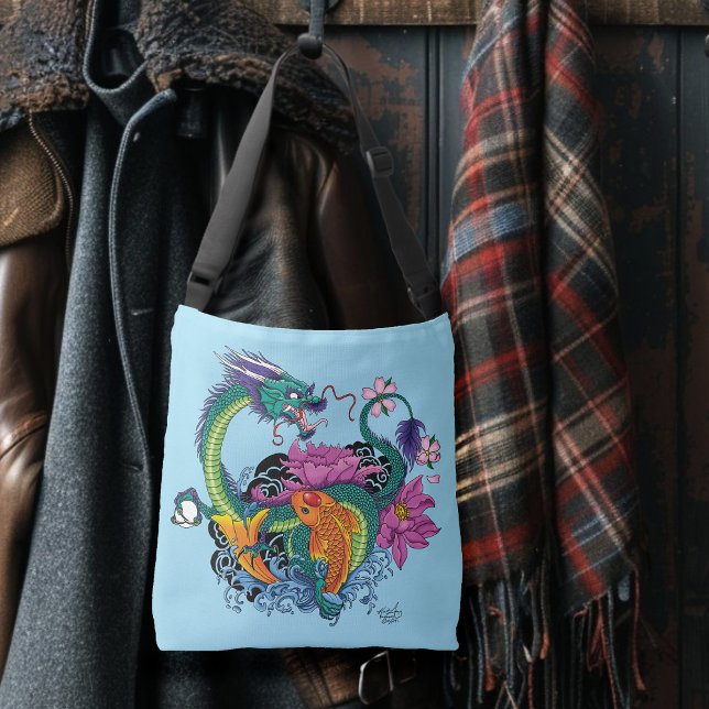 Chinese Water Dragon Koi Fish Crossbody Bag (Creator Uploaded)