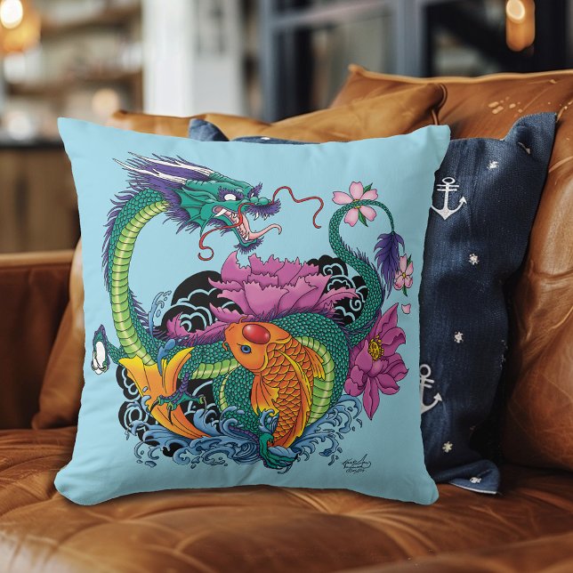 Chinese Water Dragon Koi Fish Cushion (Creator Uploaded)