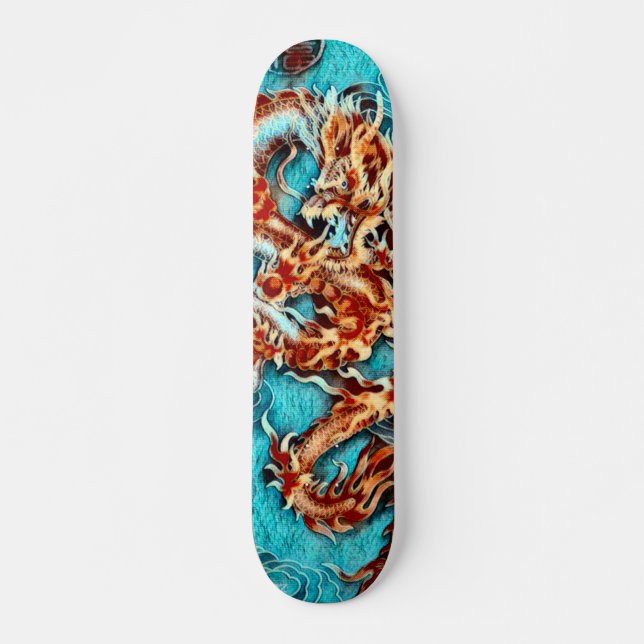 Chinese Water Emperor Dragon Element Custom Pro Skateboard (Front)