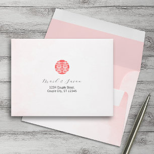 Chinese Watercolor Wedding RSVP Envelopes
