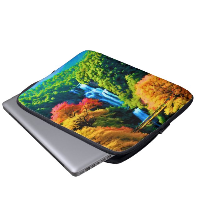 Chinese Waterfall Laptop Sleeve (Front Bottom)