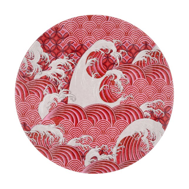 Chinese Waves: Decorative Seamless Style. Cutting Board (Front)