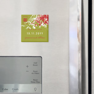 Chinese Wedding Bamboo Modern Save The Date Magnet