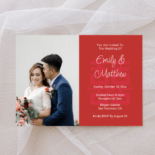 Chinese wedding couple photo love knot double xi invitation
