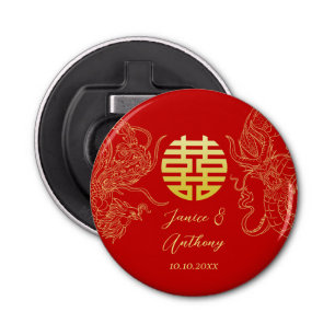 Chinese wedding dragon and phoenix bottle opener