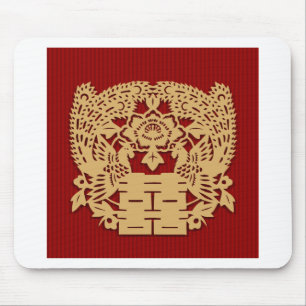 Chinese wedding with double happiness mouse pad
