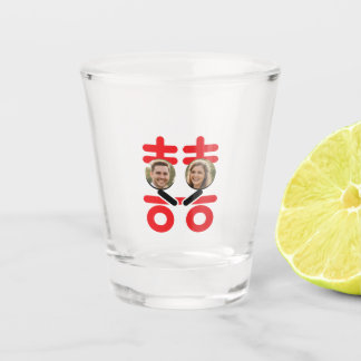 chinese wedding word shot glass