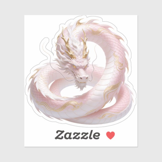 Chinese White Gold Dragon Art Fantasy Design With  (Sheet)