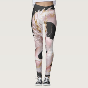 Chinese White Gold Dragon Art Fantasy Design With  Leggings