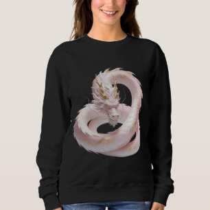 Chinese White Gold Dragon Art Fantasy Design With Sweatshirt