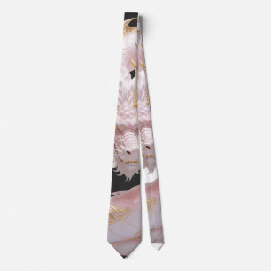 Chinese White Gold Dragon Art Fantasy Design With  Tie