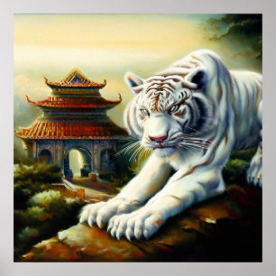Chinese White Tiger (23) Poster