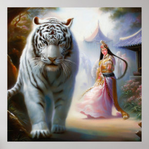 Chinese White Tiger (8) Poster