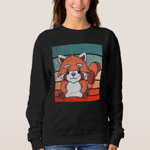 Chinese Wildlife Retro Forest Animal Cute Red Pand Sweatshirt