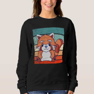 Chinese Wildlife Retro Forest Animal Red Panda Sweatshirt