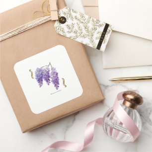 Chinese Wisteria Square Sticker