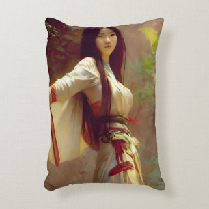 Chinese Wuxia Fighter Warrior Woman Fantasy Tarot Decorative Cushion