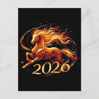 Chinese Year of Horse 2026 Celebrations Holiday Postcard