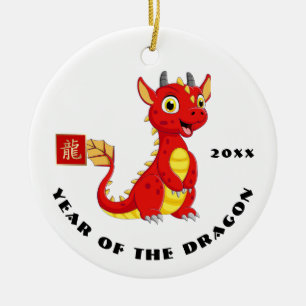 Chinese Year of the Dragon Custom Year Gift Ceramic Ornament
