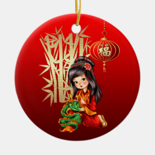 Chinese Year of the Dragon Gift Ceramic Ornament