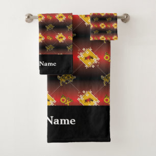 Chinese Year of the Ox Elegant Floral Bath Towel Set