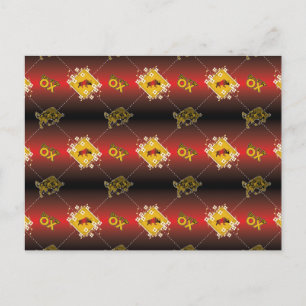 Chinese Year of the Ox Elegant Floral Postcard