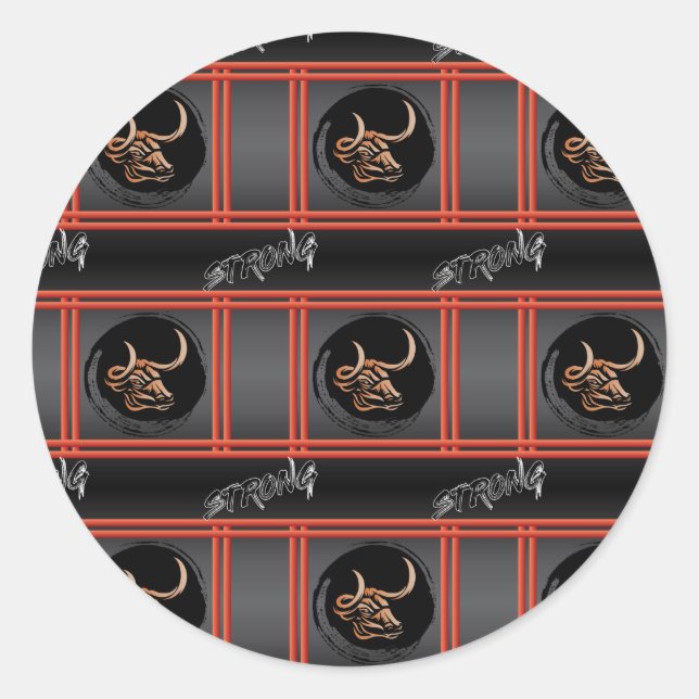 Chinese Year of the Ox - Strong Classic Round Sticker (Front)