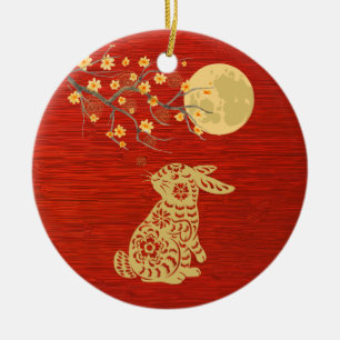 Chinese Year of the Rabbit Ceramic Ornament