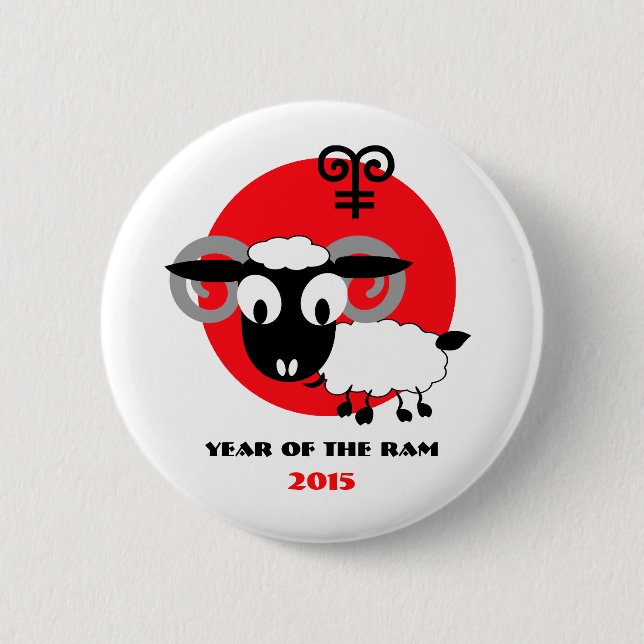 Chinese Year of the Ram Gift Buttons (Front)