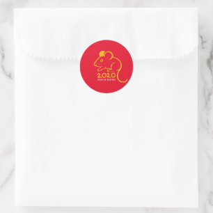 Chinese Year of the Rat 2020 Classic Round Sticker
