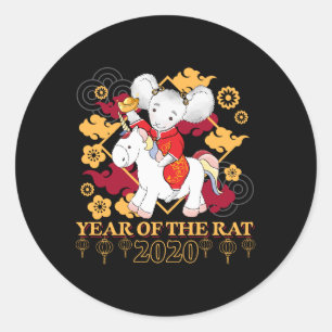 Chinese Year of the Rat 2020 Unicorn Classic Round Sticker