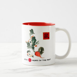 Chinese Year of the Rat   Custom Year & Name Gift Two-Tone Coffee Mug