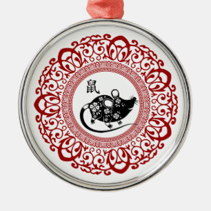 Chinese Year of the Rat Gift Metal Ornament