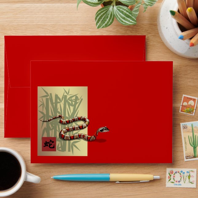 Chinese Year of the Snake Hongbao Envelopes (Desk)