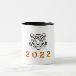 Chinese Year of the Tiger 2022 black white Mug