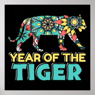 Chinese Year of the Tiger - Mandala Poster
