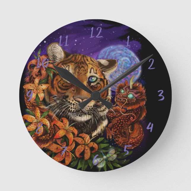 Chinese Year of the Tiger Round Clock (Front)