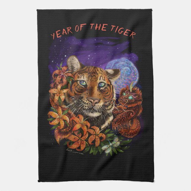 Chinese Year of the Tiger   Tea Towel (Vertical)