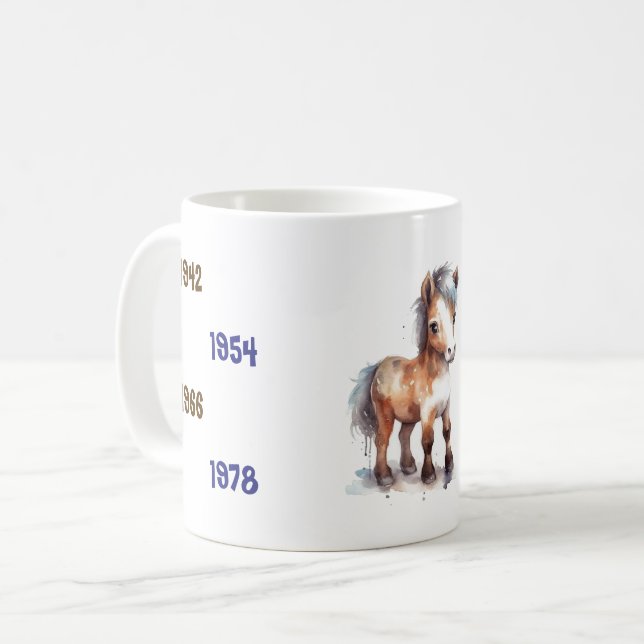 Chinese Years of the Horse 1942 to 2026 Coffee Mug (Front Left)
