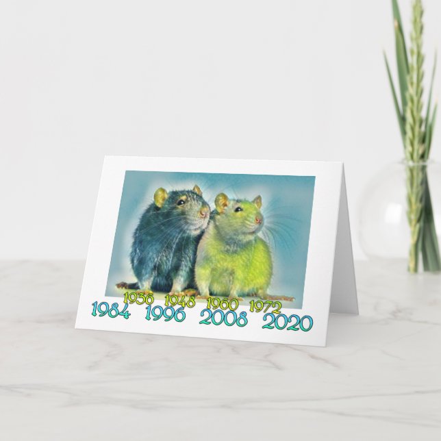 Chinese Years of the Rat Card (Front)