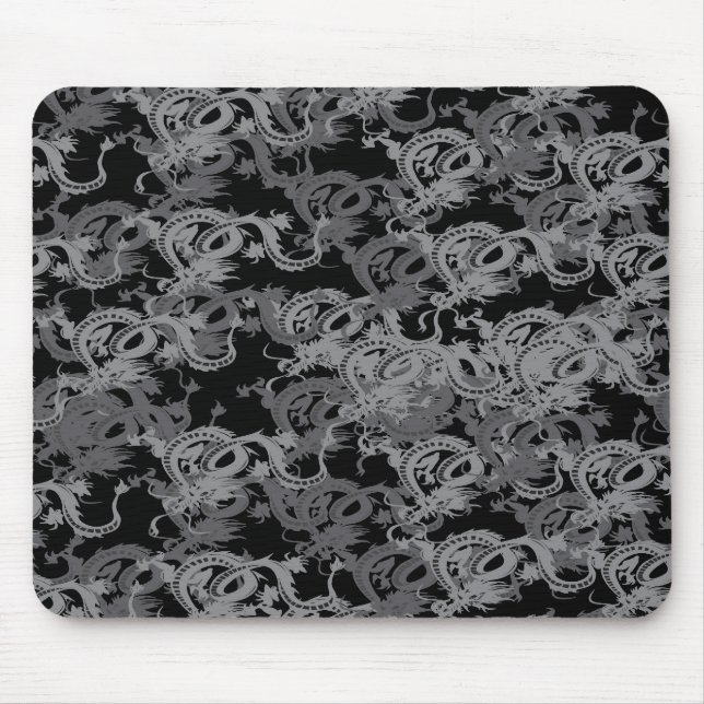 Chinese Ying Yang Dragon Mouse Pad (Front)