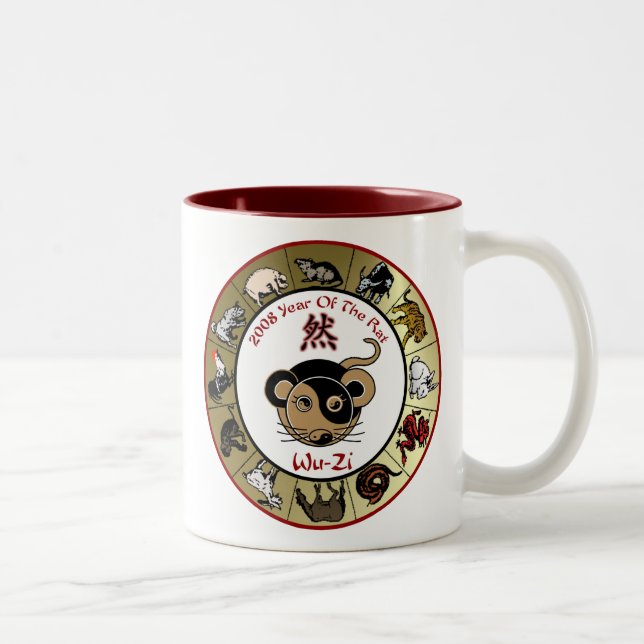 Chinese Zodiac 2008 Year Of The Rat Two-Tone Coffee Mug (Right)