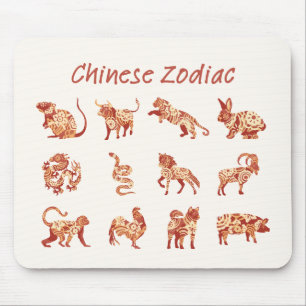 Chinese Zodiac Animal Sign  Mouse Pad