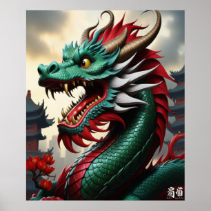 Chinese Zodiac Art Year Of The Dragon OrganicPunk  Poster