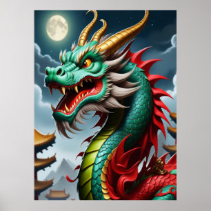 Chinese Zodiac Art Year Of The Dragon Sci-fi Poster