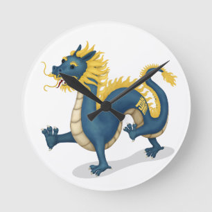 Chinese Zodiac Dragon Astrology Sign Round Clock