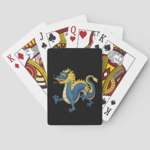 Chinese Zodiac Dragon Cute Astrology Sign Black Playing Cards
