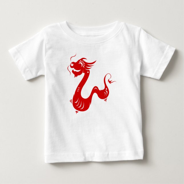 CHINESE ZODIAC DRAGON PAPERCUT ILLUSTRATION BABY T-Shirt (Front)