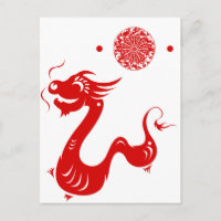 CHINESE ZODIAC DRAGON PAPERCUT ILLUSTRATION